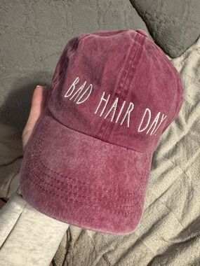 Rae Dunn Dusty Rose 'Bad Hair Day' Baseball Cap